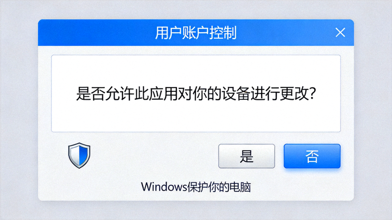 Windows用户账户控制提示窗口截图 - 询问是否允许程序进行更改