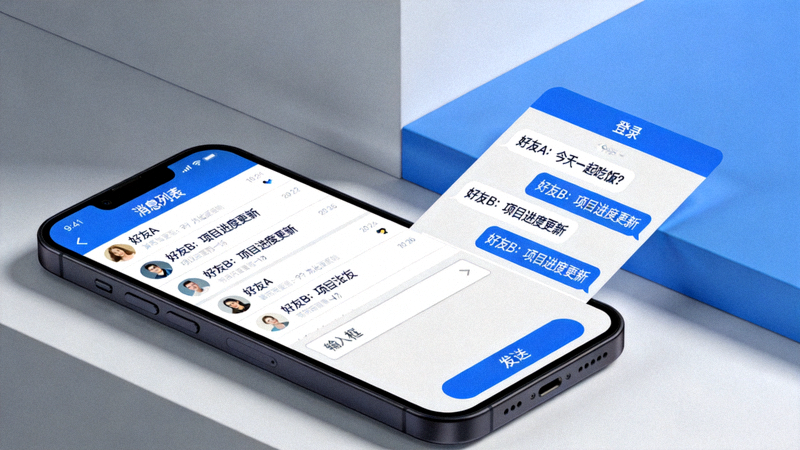 纸飞机安卓版主界面示意图 - 显示登录和聊天窗口